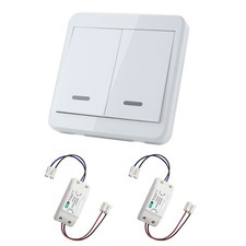 433MHz Wireless Remote Control Light Switch 1pc Transmitter 2pcs Receivers