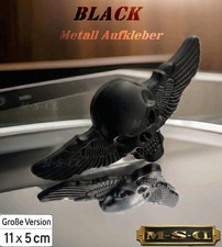 3D  Totenkopf Flügel KFZ Metall Aufkleber Groß Sticker Emblem Skull Motorrad