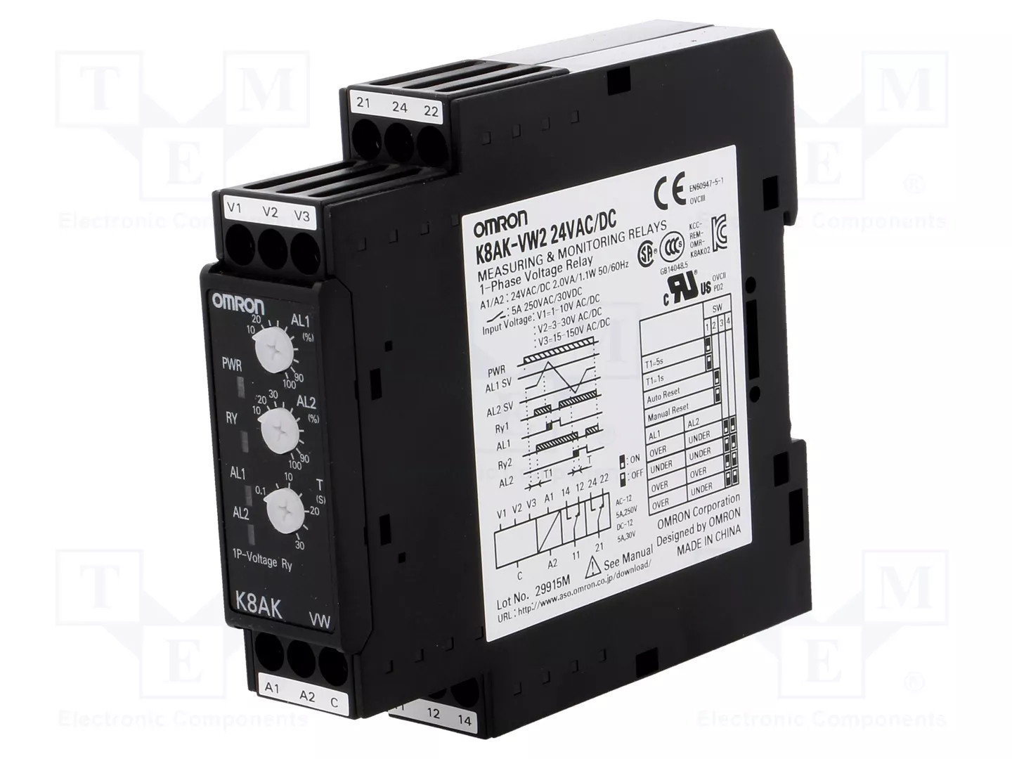 OMRON K8AK-VW2-24VAC/DC Voltage monitoring relay