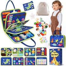 Toddler Sensory Busy Board: Travel Toy Activity Book for Girls Boys, Motor Sk...