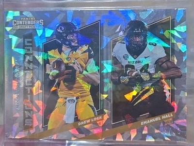 Drew Lock & Emanuel Hall 2019 Contenders Draft Picks Connections Cracked Ice SSP