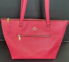 Coach Gallery Tote 79608 Bold Pink Crossgrain Leather Zip Top Shoulder Bag
