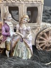 ARDALT LIGHTED MUSICAL STAGECOACH WITH 4 HORSES JAPAN PORCELAIN LAMP GOLD ACCENT — photo 7