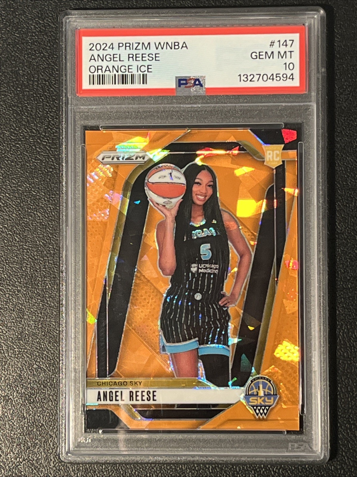 2024 PANINI PRIZM WNBA ORANGE ICE #147 ANGEL REESE PSA 10 E15 view 1