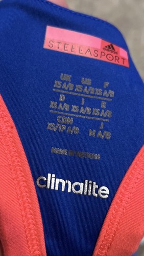 ADIDAS women adidas Stella McCartney High Support Sports Bra Blue Sz XS X-small - Picture 5 of 5