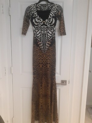 Vtg ROBERTO CAVALLI LONG TIGER PRINT DRESS SIZE SMALL | eBay