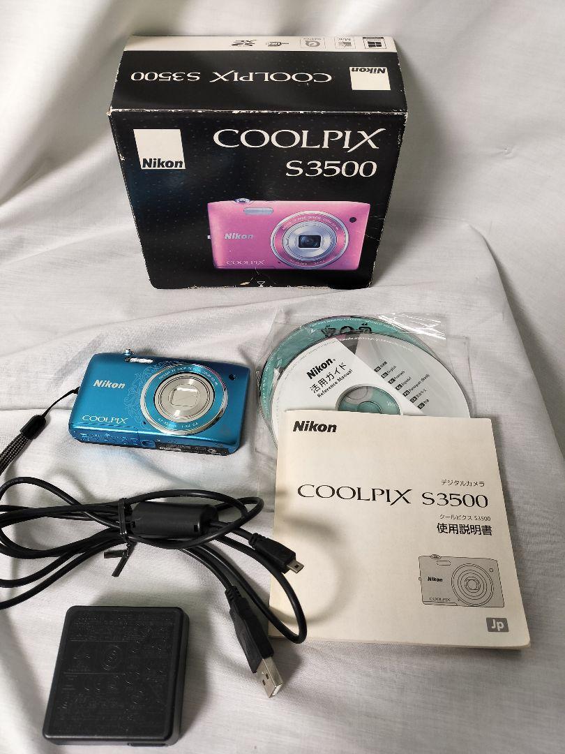 Nikon COOLPIX S3500 Blue 20.0MP 7.0x Zoom Compact Digital Nikon COOLPIX S3500 Blue 20.0MP 7.0x Zoom Compact Digital