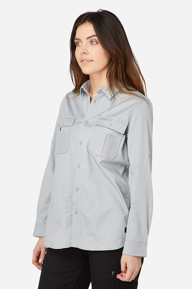 ELWD | Elwood Workwear | WOMENS STRETCH WORK SHIRT (Black, Khaki, Navy) EWD701 - image 4 of 4