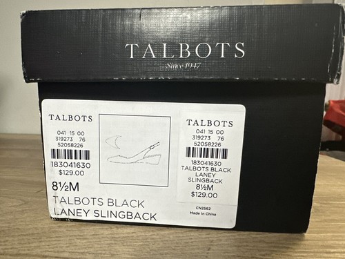 TALBOTS BLACK LANEY SLINGBACK Sz 8.5 Great Condition - Picture 8 of 8