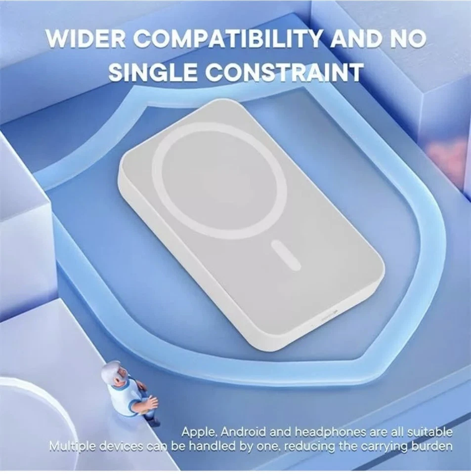 POWER BANK MAGNETICO 12000 MAH CARICATORE WIRELESS COMPATIBILE MAGSAFE UNIVERSAL - Immagine 2 di 4