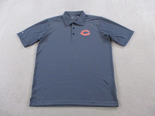 Chicago Bears Polo Shirt Mens Medium Blue Performance Golf NFL Football Wicking