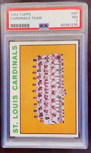 1964 Topps #87 St. Louis Cardinals Team PSA 7 NM Lou Brock/Bob Gibson