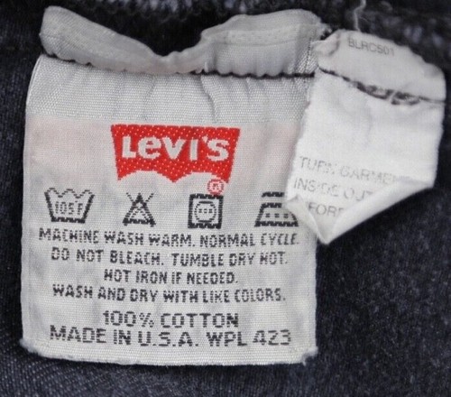 Vintage 1997 Men's Levi's Button Fly 501 Jeans USA Black Size 38x32 (Msr 37x31) - Picture 4 of 12