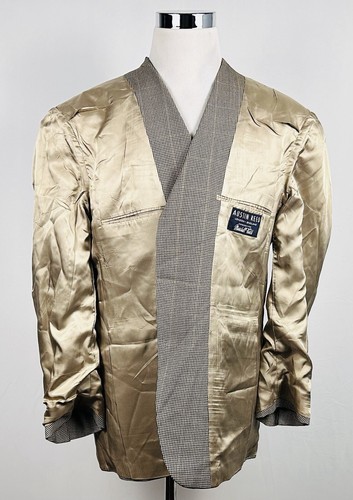 Austin Reed 44R Sport Coat Gold Black Houndstooth 100% Wool Three Button Vented - Picture 7 of 8