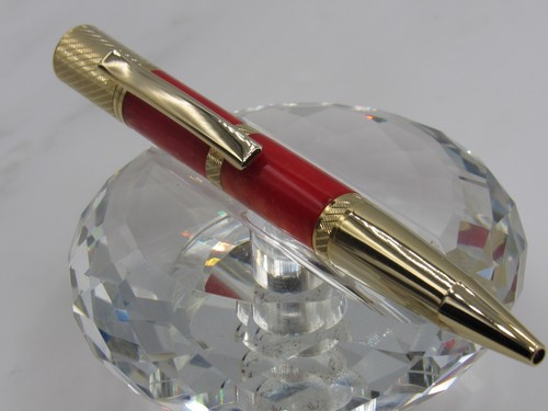 BEAUTIFUL HIGH QUALITY HANDMADE PLUMA ORANGE PEARL ACRYLIC TWIST BALL POINT PEN - Picture 2 of 4