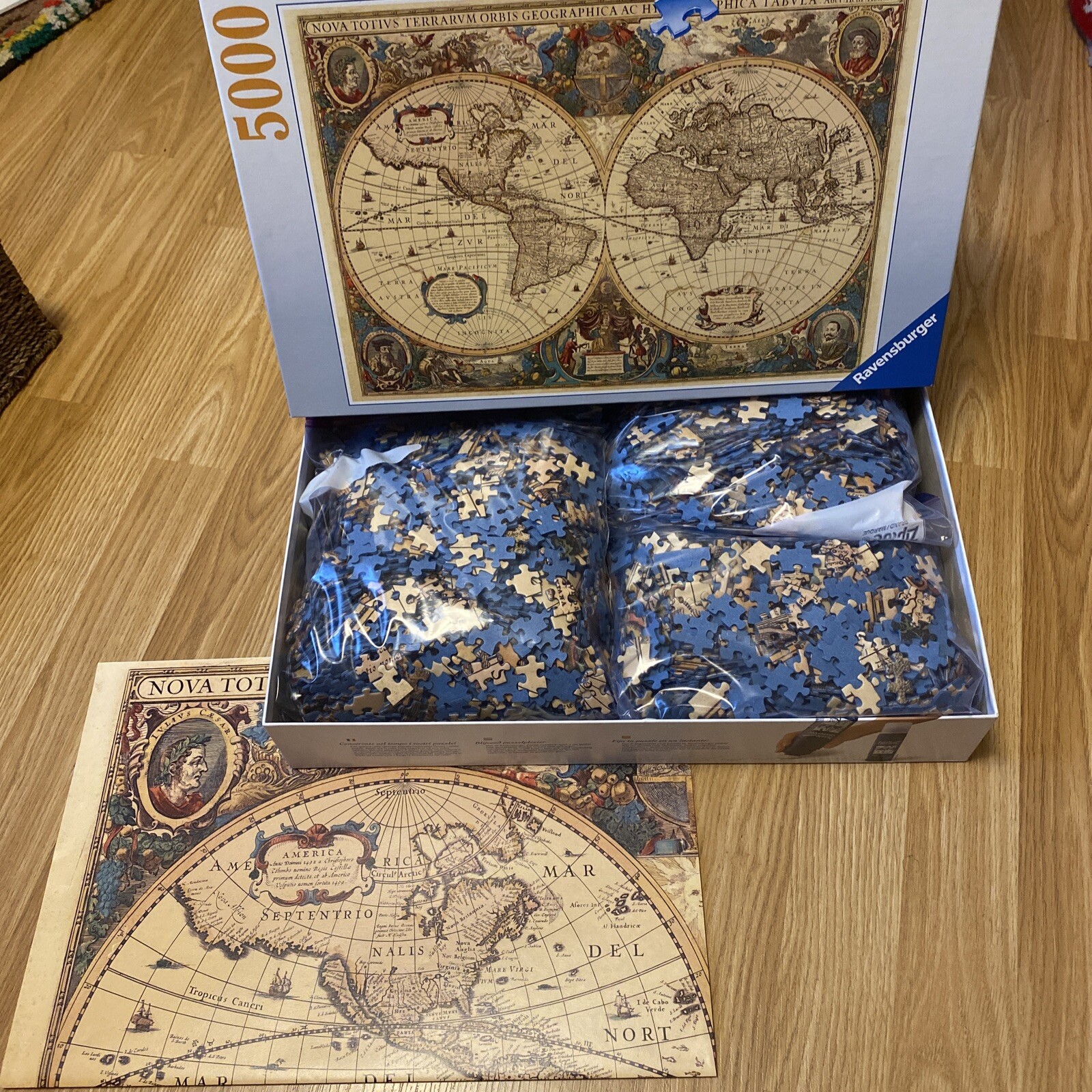 Ravensburger 5000 pce ANTIQUE WORLD MAP Jigsaw Puzzle by Henricus