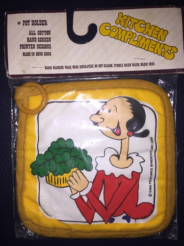Vintage Popeye Olive Pot Holder 1981 King Features Syndicate Inc Hong Kong made - Picture 2 of 12
