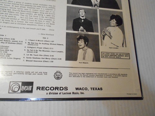 VINYL LP RECORD ORAL ROBERTS presents THE WORLD ACTION SINGERS (1970) New Sealed - Foto 4 di 7