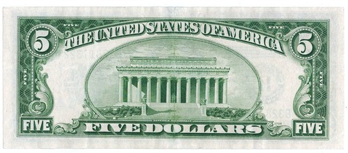1934 C $5 New York Federal Reserve Note ☆☆ Circulated Very Fine ☆☆ 322C - Picture 2 of 2