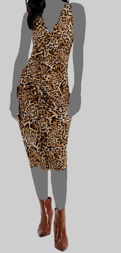 Inc International Concepts Women's Beige Animal Printed Bodycon Dress Size L - 第 1/3 張圖片