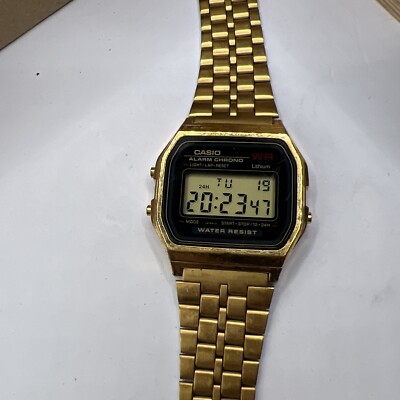 Casio Vintage Style Gold Watch Model A159WGE Module 593 | eBay