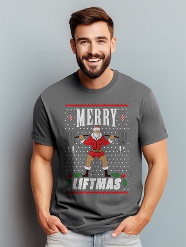 Merry Liftmas t-shirt - Funny and Santa Strong! 100% cotton, Funny t-shirt, Unis - Picture 8 of 45