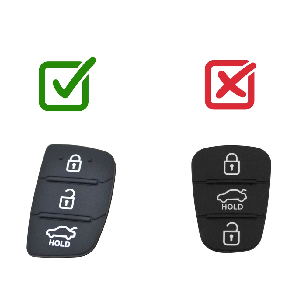Hyundai i10 i20 i30 i40 ix20 ix35 3 Button Remote Key Fob Rubber Pad Repair - Image 3 of 3