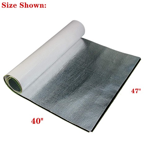 Aluminized Heat Shield Thermal Barrier Adhesive Backed Heat Sleeve 40"x47" - Picture 3 of 6