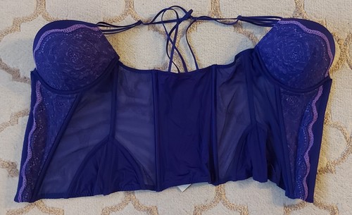 La Senza Purple Lace Padded Push-Up Bustier Corset Top - Picture 8 of 10