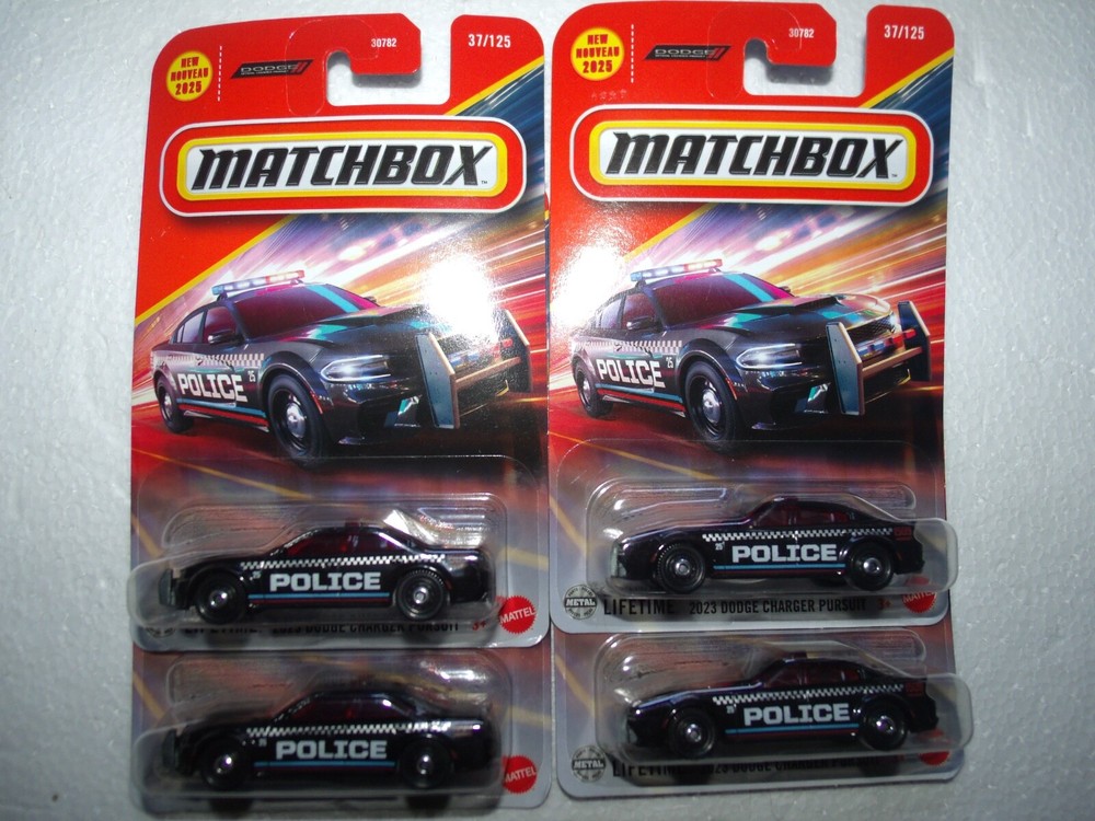 Matchbox 2025 2023 Dodge Charger Pursuit lot of 4 VHTF