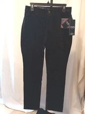 Chaps Womens Size 8 Corduroy Pants Fit Shape Sculpt Slimming Black MSRP $60 NWT
