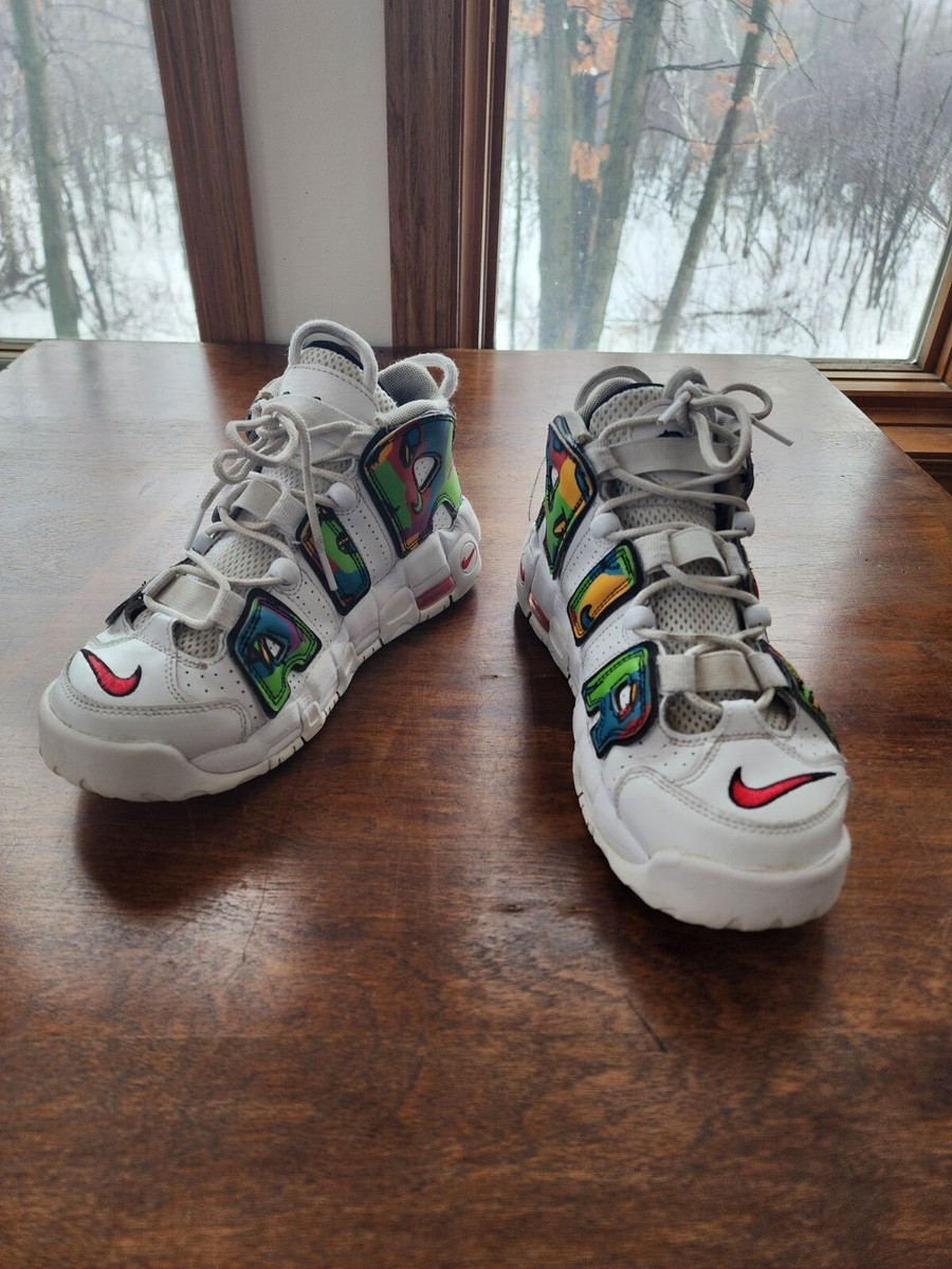 Size 7Y - Nike Air More Uptempo Peace, Love, Basketball 2021 Size 7Y - Nike Air More Uptempo Peace, Love, Basketball 2021