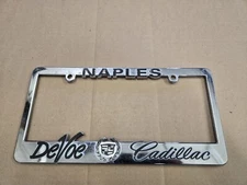 DeVoe Cadillac Naples Florida FL License Plate Tag Frame Holder Badge Logo Name 