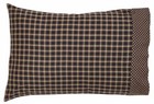 Beckham Rustic Red Black Cream Plaid Pillowcase Set of 2 w/ Bias Hem 100% Cotton