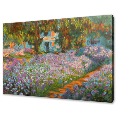 Claude Monet Monets Garten Leinwandbild Reproduktion Wandbild Bild