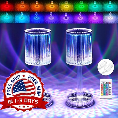 Lámpara de cristal para dormitorio sala de estar USB moderno recargable US NUEVO