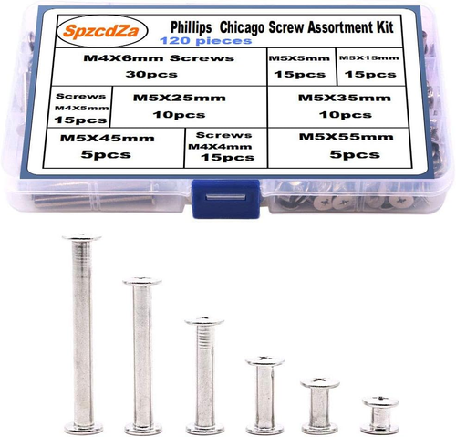 120Pcs Binding Screws Posts Phillips Chicago Screw Assortment Kit for Scrapbook - Picture 12 of 12