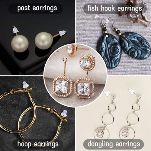 1000 Pcs Back Earrings Rubber Earring Backs - Silicone Earring Backs Soft Clear - Picture 7 of 12