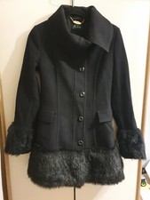 Guess By Marciano Virgin Wool Fitted Coat, Size 42 Or Uk8-10 - Vgc