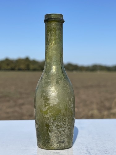 RZADKA antyczna damska butelka wina sprzed 1900 roku, dekoracyjne szkło kolekcjonerskie - Zdjęcie 2 z 11