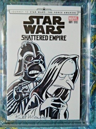 Simpsons Star Wars Shattered Empire 1 Signed & Sketched by Bill Morrison CGC 9.6 - Picture 3 of 7