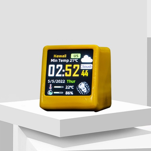 Smart Desktop Clock WIFI Weather Clock 1.5In Screen Temperature & Humidity Gift - Picture 11 of 20