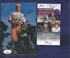 Payne Stewart Autographed 4x6 Postcard Photo Pro Golfer HOFer JSA COA