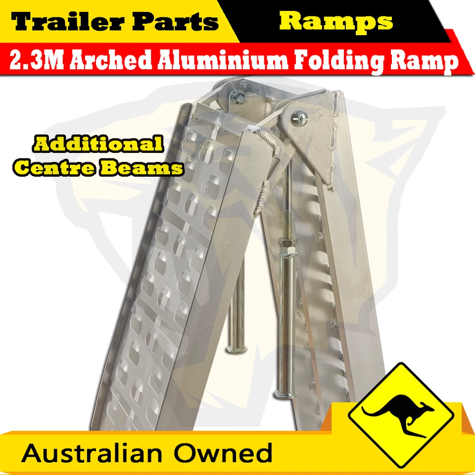 1360KG 2 x 2.3M Aluminium Loading Folding Ramp ATV Quad bike Motorcycle Trailer  - image 4 of 4