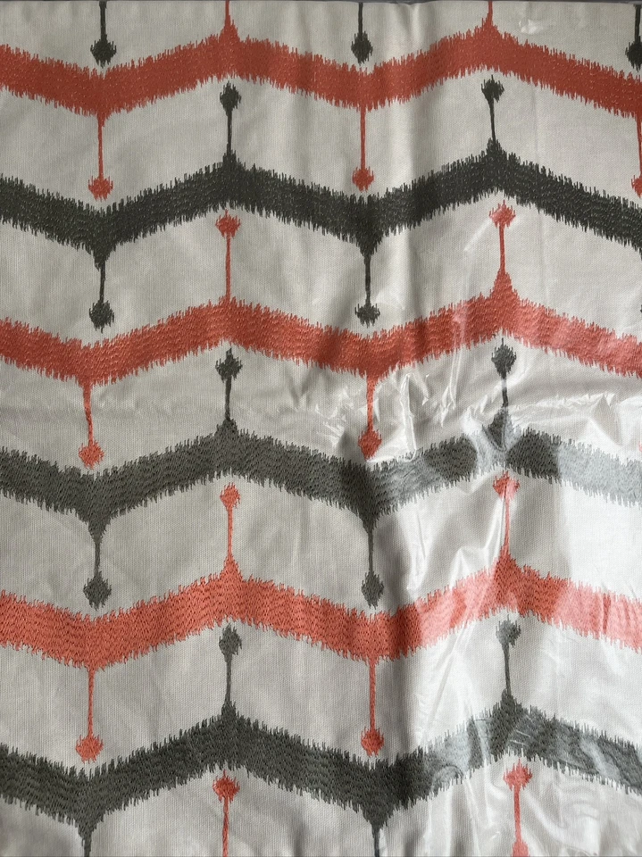 2 West Elm Throw Pillow Cover Shams 20x20 Embroidered Gray Coral Button Back NEW - Image 2 of 4