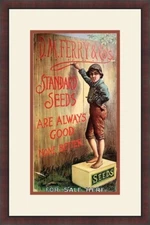 19th Century American Advertising Print " D.M. Ferry and Co. " Custom Framed 