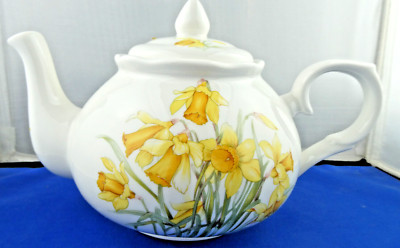 DAFFODIL FINE BONE CHINA MADE ENGLAND ADDERLEY CERAMICS TEAPOT 6 CUP 44oz NEW