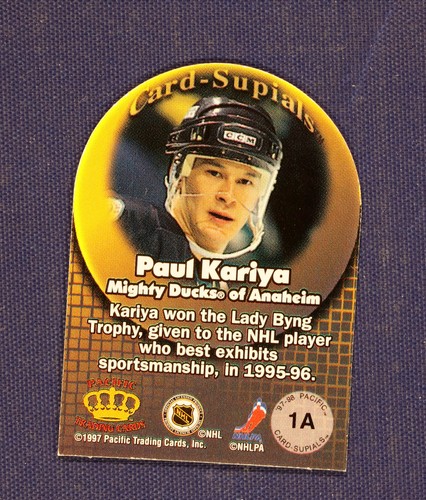 1997-98 Pacific Card-Supials Minis #1 Paul Kariya 1A - Picture 2 of 2