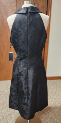 Adrianna Papell Women's Black Metallic Jacquard Tuxedo Dress Size 12 New |  eBay
