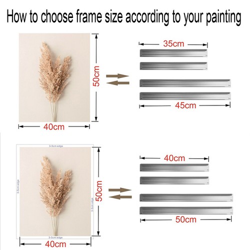 Metal Picture Photo Frames Kit DIY Gold, Painting Frame for Wall Art, Home Decor - Picture 3 of 13